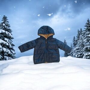 Navy Blue Hooded Baby Puffer Jacket Coat Carter’s 6M